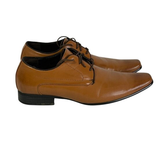 Mens Faranz Brown Faux Leather Dress Shoes Size 11.5 - Picture 1 of 10